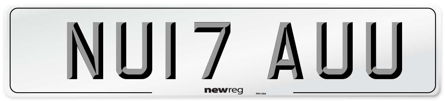 NU17 AUU Number Plate from New Reg